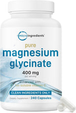 Micro Ingredients Pure Magnesium Glycinate front bottle view supplement