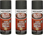 Rust-Oleum Rust Reformer Spray Black 3 Pack Front View