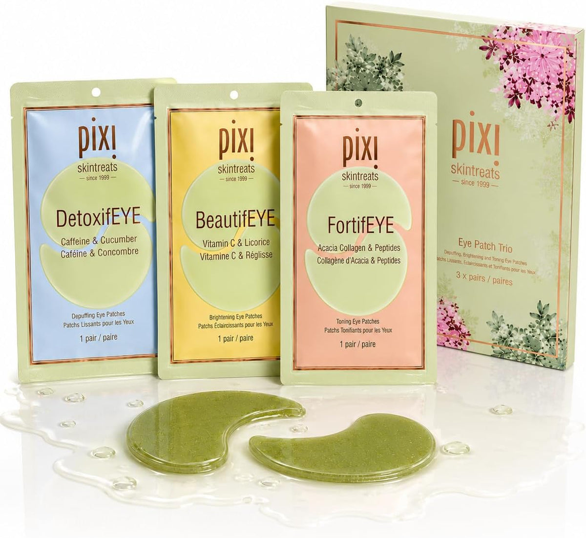 Pixi Beauty Under Eye Patches, 5-Pack Variety Travel Eye Patch Gift Set | For Dark Circles, Puffy Eyes, Fine Lines | Caffeine, Cucumber, Peptides | For Brigtening and Depuffing - Image 10
