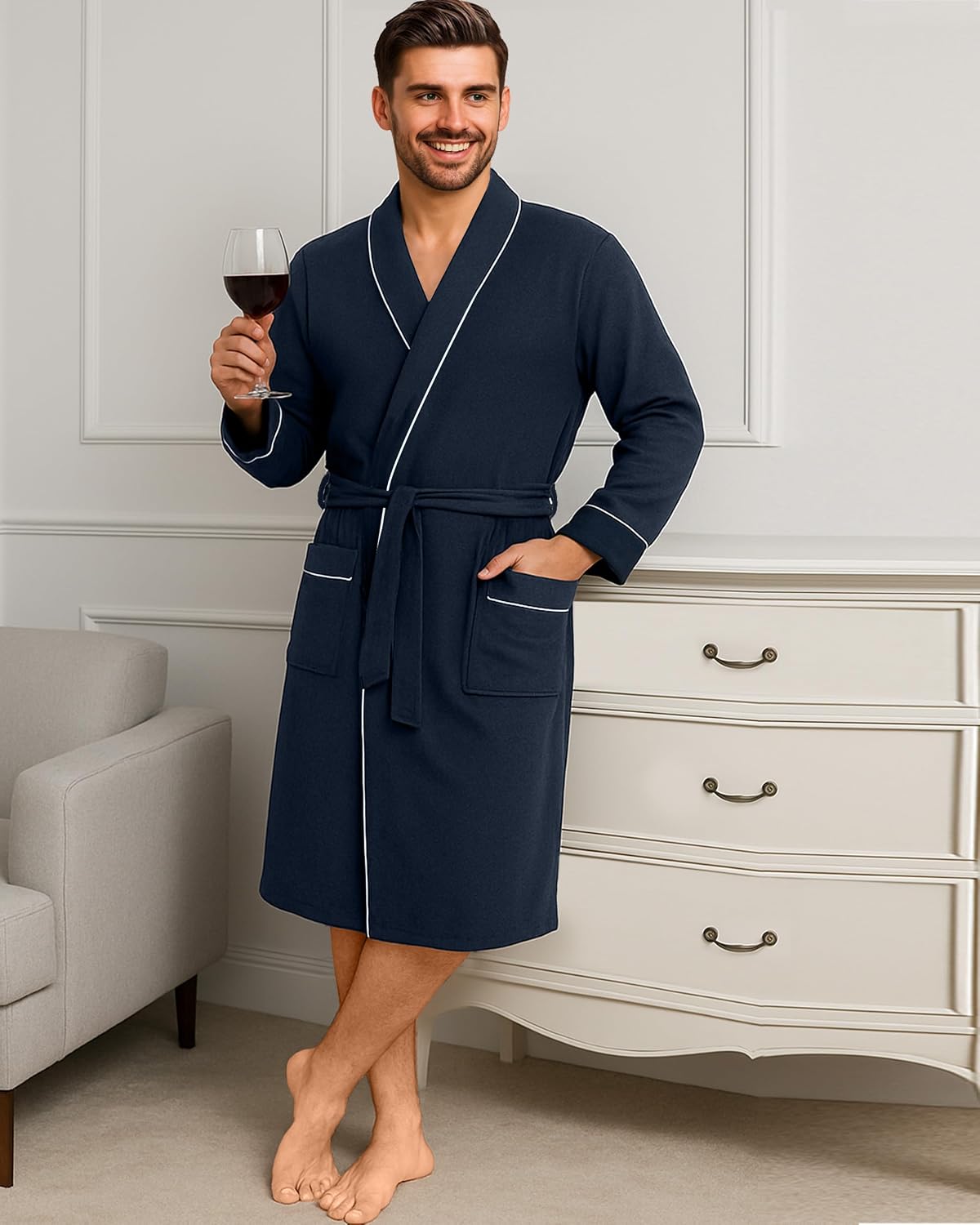 NY Threads soft bathrobe adjustable belt feature