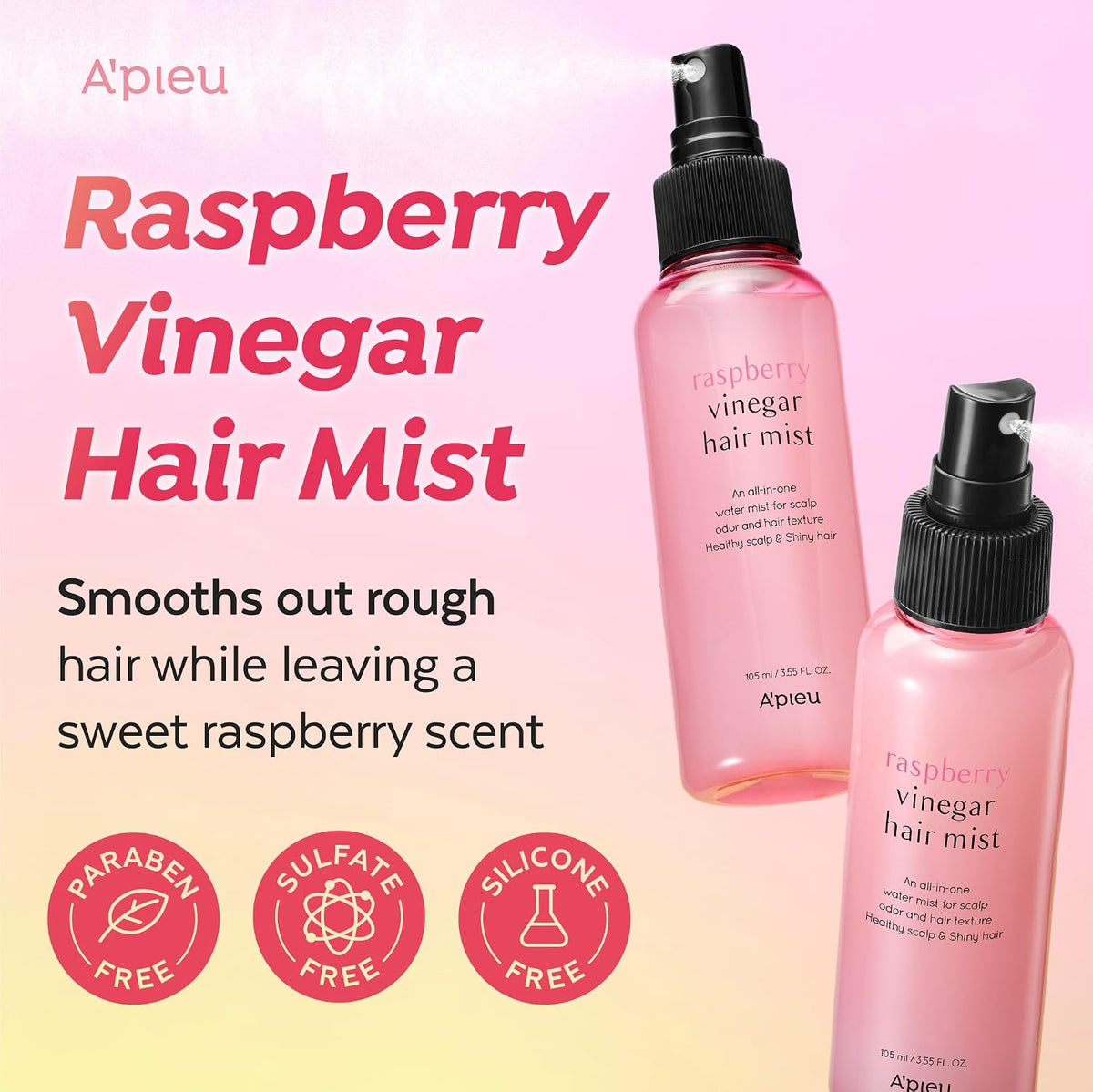 A'Pieu Raspberry Vinegar Hair Mist spray nozzle detail