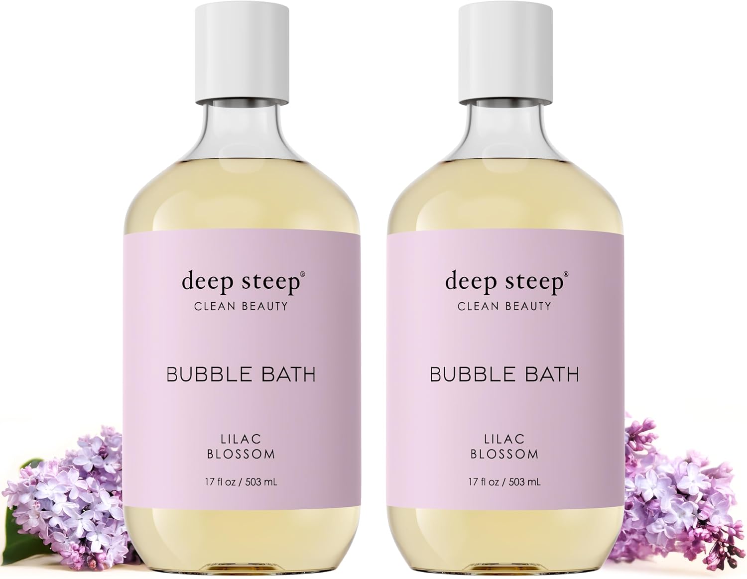 Deep Steep bubble bath front view bottle packaging