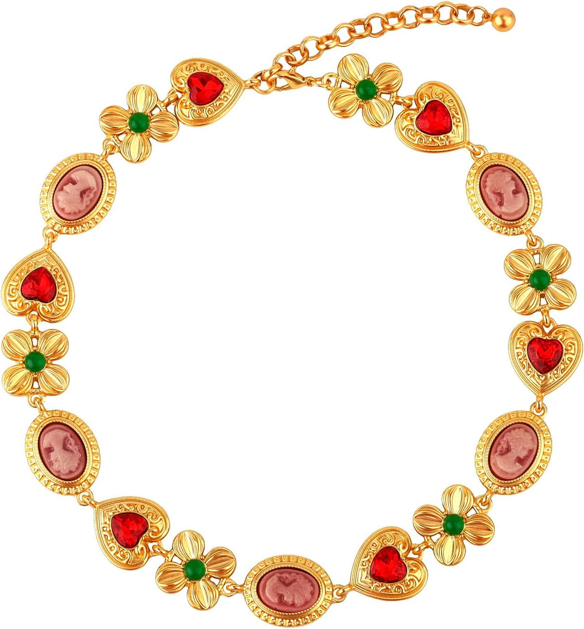 Mikovivi Byzantine costume jewelry necklace front view