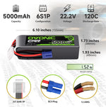 Ovonic 22.2V 5000mAh battery side profile