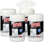 Threlaco stainless steel cleaner wipes 4 pack front view showcasing product canisters