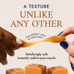 Texture shot of smooth Béquet handcrafted butter caramel sweet