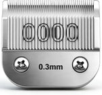 Ruzros imported seven piece professional clipper blades array detailing size markings on surface.