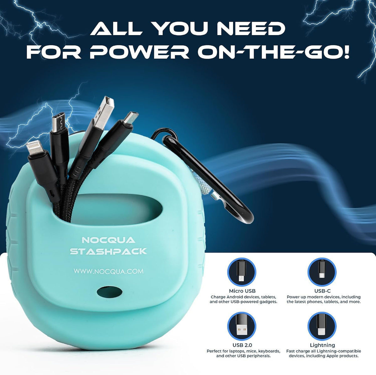 Nocqua travel friendly portable cable design