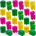 Srenta neon tooth saver seventy two piece front view display showcasing vibrant rainbow colors.