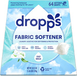 Dropps Fabric Softener Pods Crisp Breeze 64 Count front view of plastic-free packaging