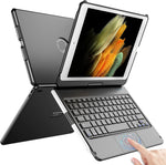 TQQ Touchpad Keyboard Case for iPad 10.2 front view showing black keys and open trackpad layout