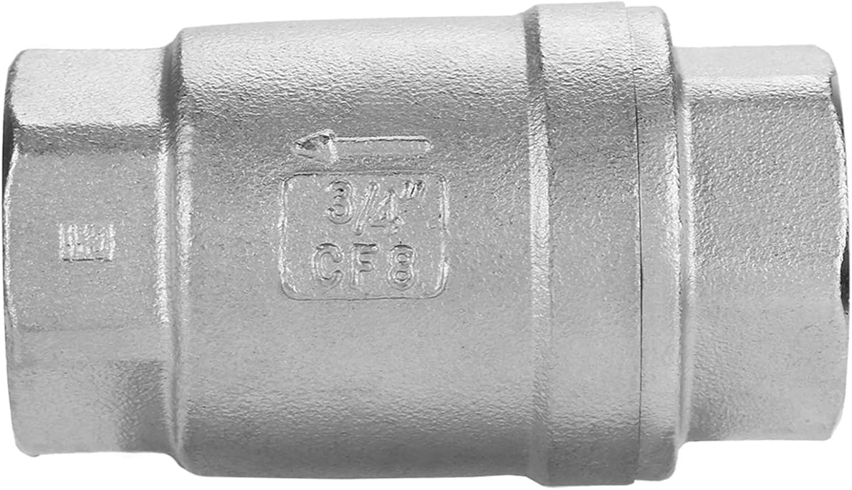 Walfront 3/4 inch check valve packaging and dimensions