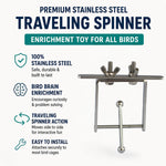 Busy Bird mechanical foraging puzzle toy for Macaws and Cockatoos showcasing the threaded rod.