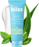 Bliss Aloe Leaf and Peppermint Foot Cream front view 4 fluid ounce tube