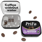 PriFa Cinnamon Coffee Tablets front view tin for portable caffeine