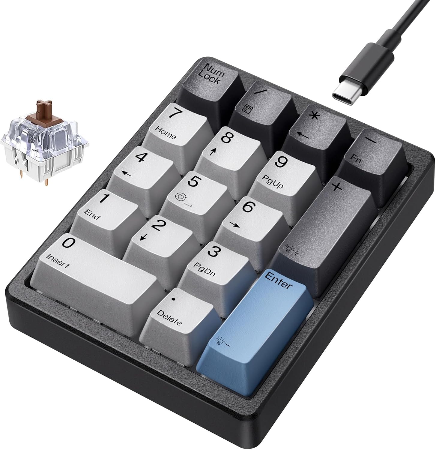 Kisnt KN17 mechanical numpad front view for excel data entry