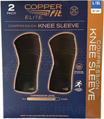 Copper Fit Elite Knee Compression Sleeve front packaging view