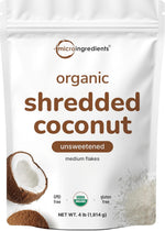 Micro Ingredients organic shredded coconut flakes 4lbs front view package