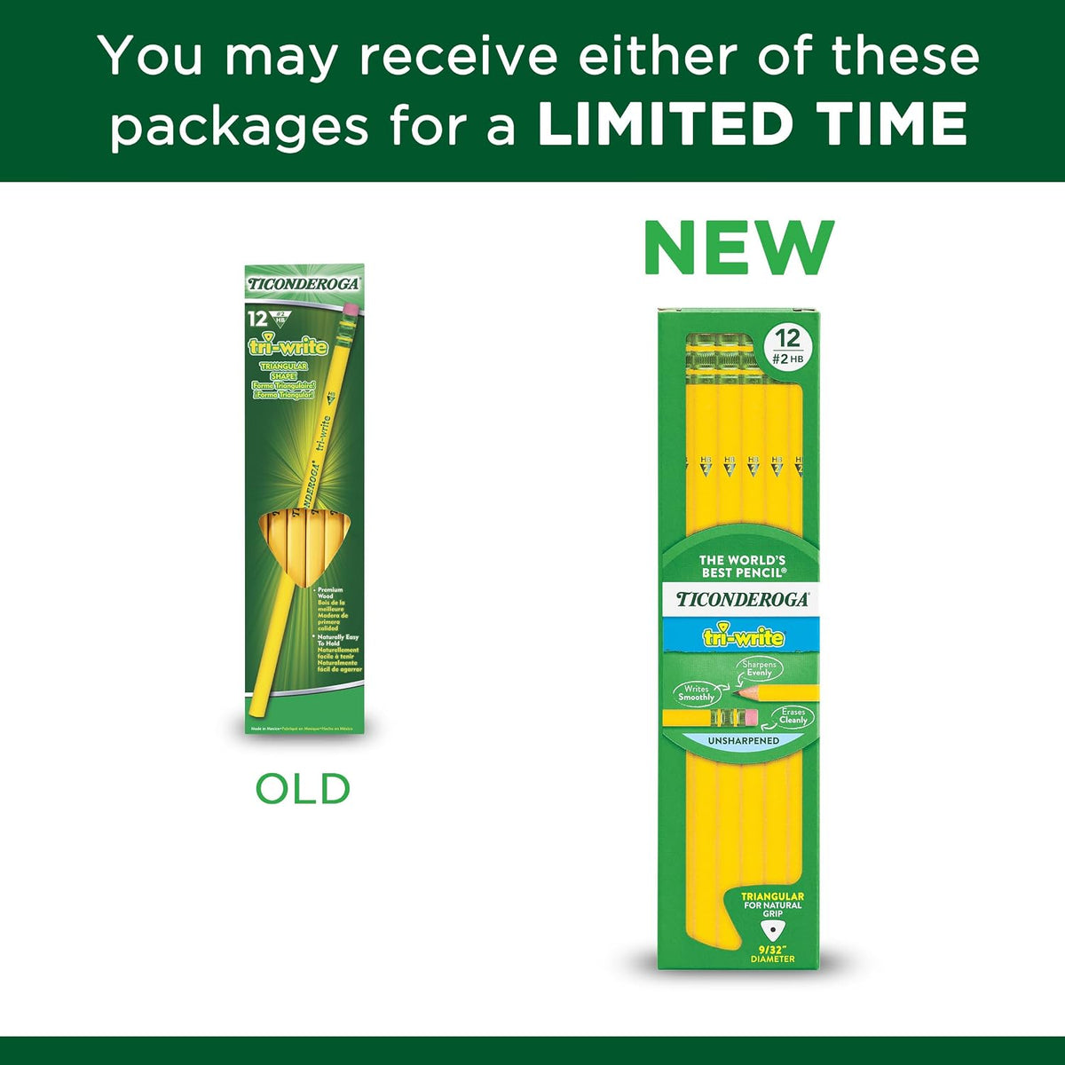 Ticonderoga 12 count pencils unsharpened tips