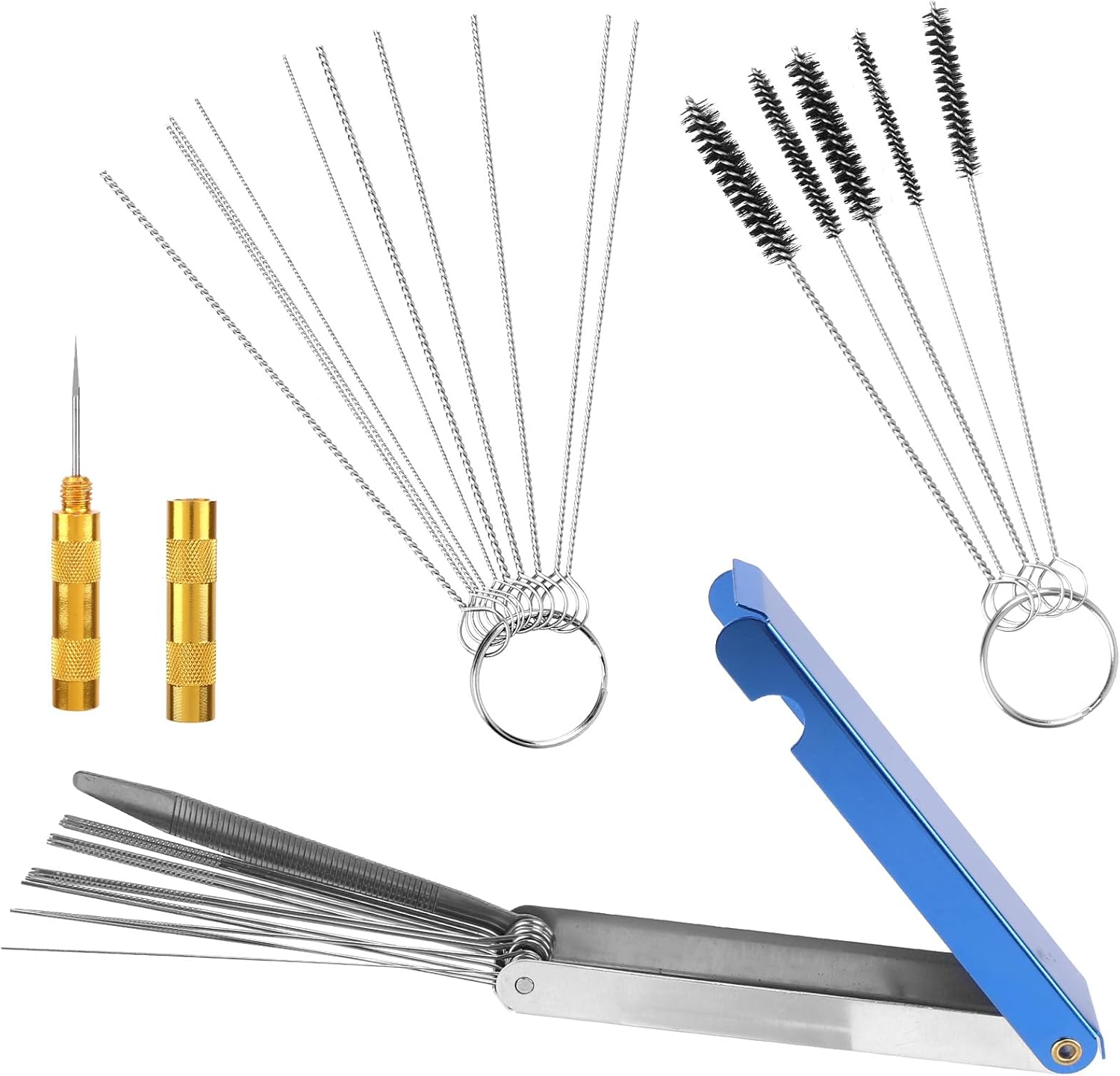 Gosknor carburetor jet cleaning kit front view premium torch tip cleaner set