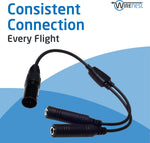 Wirenest GA Twin Plug to Airbus 5 Pin XLR Headset Adapter - Dual General Aviation PJ-055 (.206") and PJ-068 (.25") Jacks Connector - Compatible with Most Major Brand Pilot Headsets - Image 4