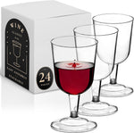 DecorRack 24 Pack Plastic Wine Glasses front view for party hosting.