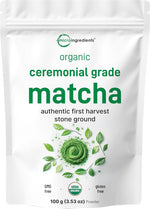 Micro Ingredients organic ceremonial grade matcha powder front view packaging