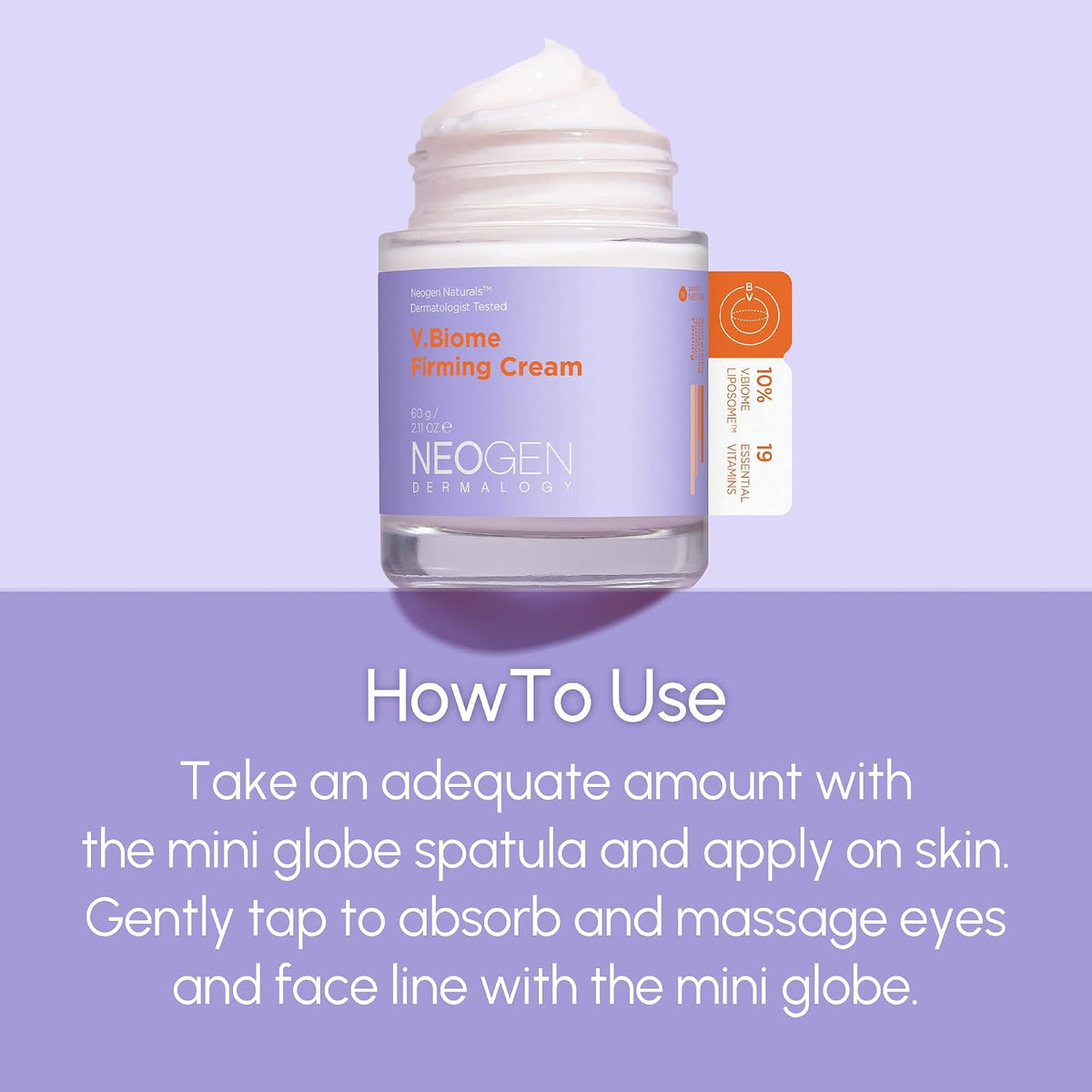 Applying Neogen firming cream with massage tool
