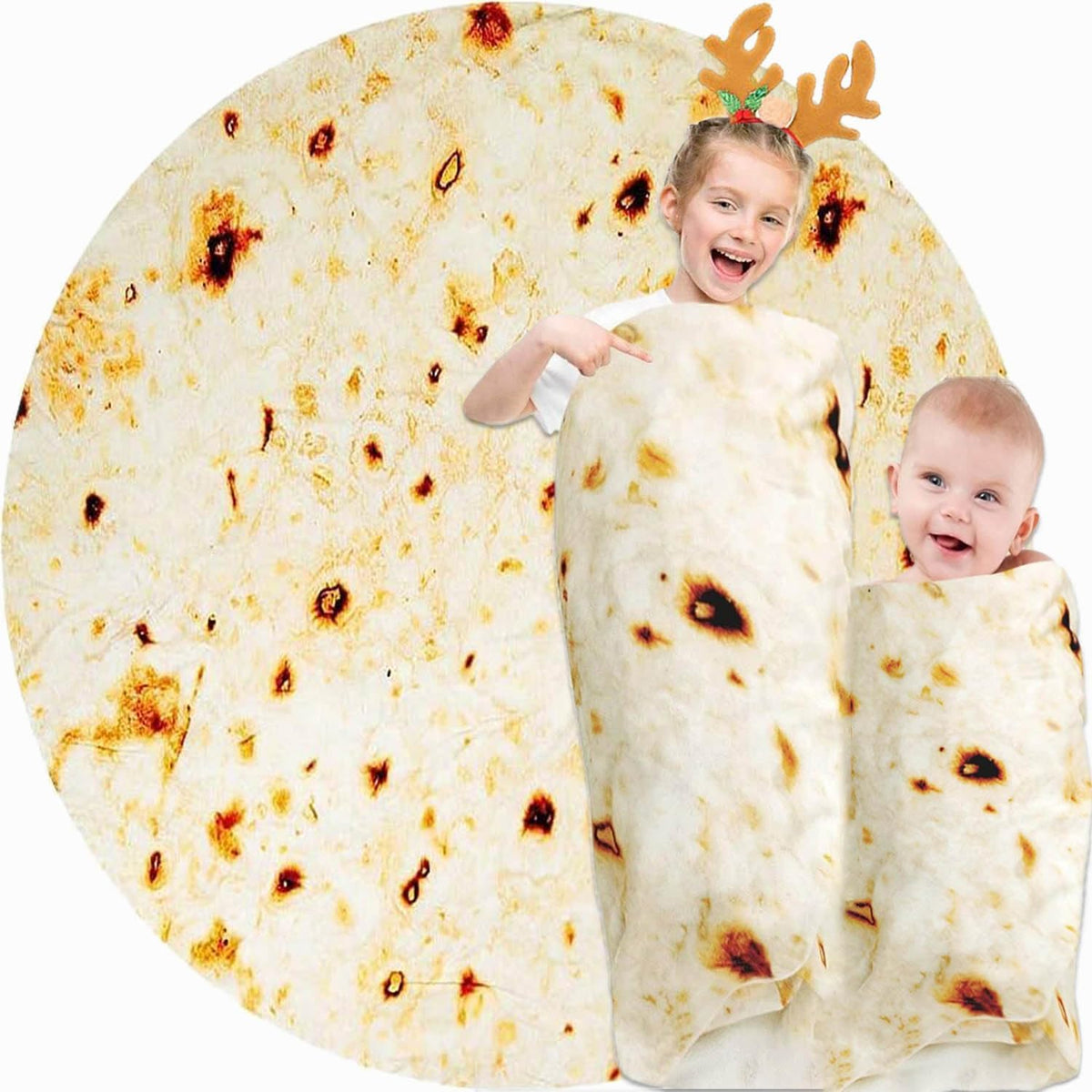 74in Burrito Tortilla Blanket White Elephant Gifts for Adults Useful Throw Blankets Women Men Party Cool Stuff Novelty Gag Soft Fleece Wrap - Image 15