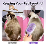 Rechargeable cat steam spray brush demonstrating the fine mist function for static control
