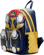 Loungefly Marvel Thor cosplay mini backpack side profile with side pockets