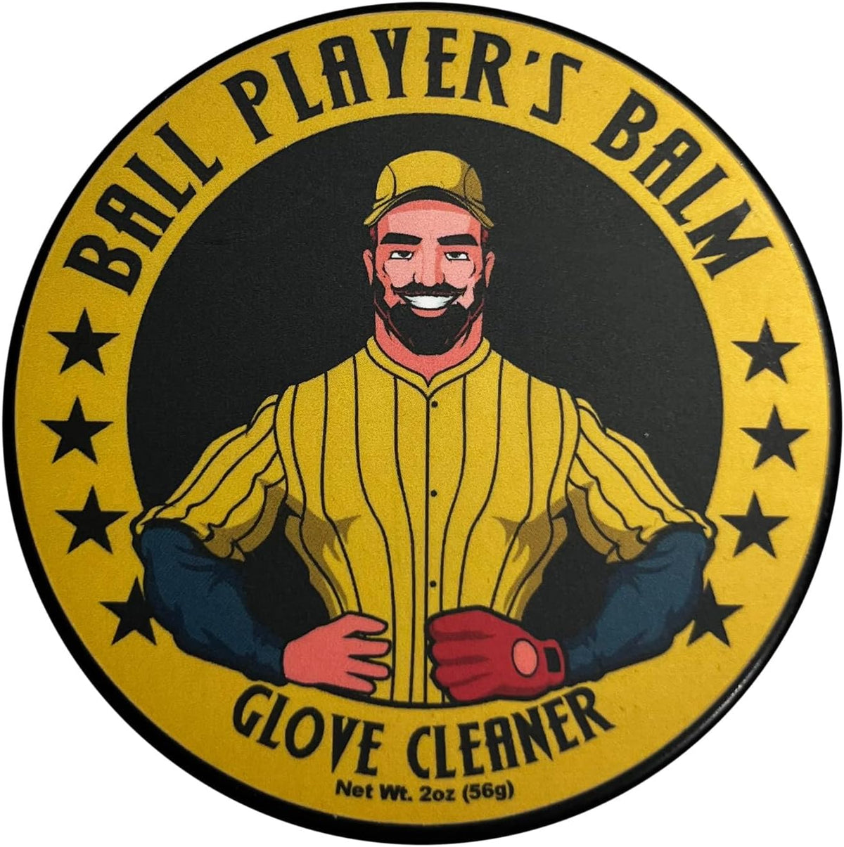 Ball Player's Balm Baseball and Softball Glove Cleaner two ounce bottle front view premium imported leather care solution