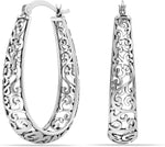 LeCalla 925 silver stamp hallmark view on hoop earrings