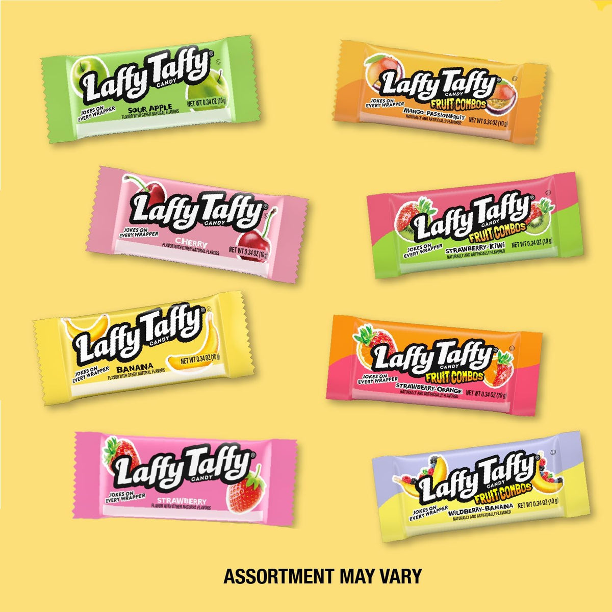 Laffy Taffy fruit combo flavors close up view