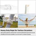 White utility cord coiled for outdoor and camping use