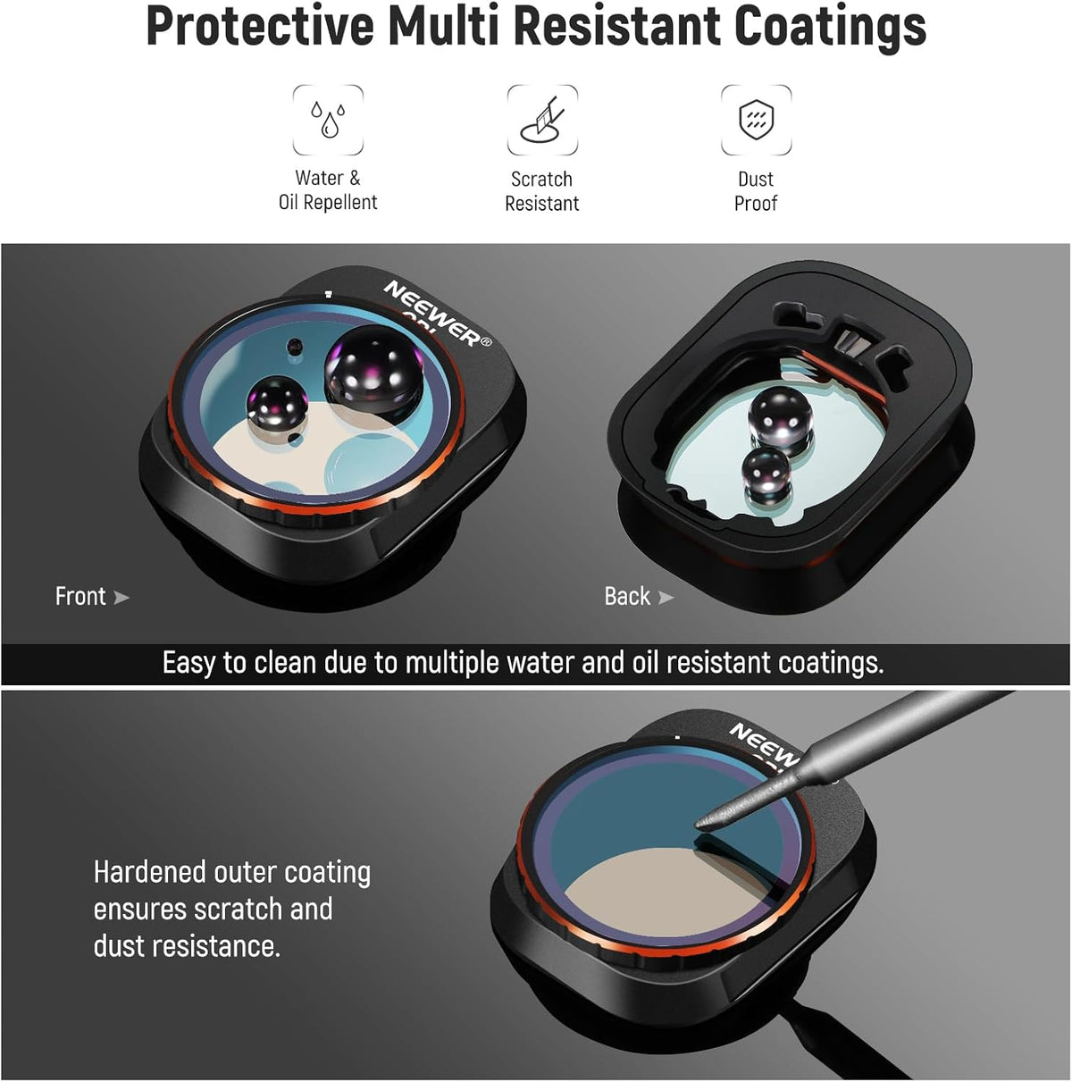 Neewer multi coated glass filters in storage box