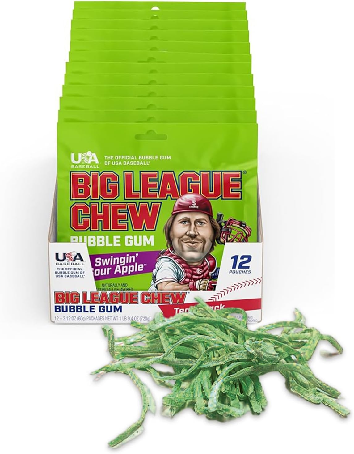 Big League Chew Outta Here Original Bubble Gum - Classic Ballpark Flavor | Perfect for Baseball Games, Teams, Concessions, Parties, and More | Pack of 12 Bags (2.12oz Each) - Image 13
