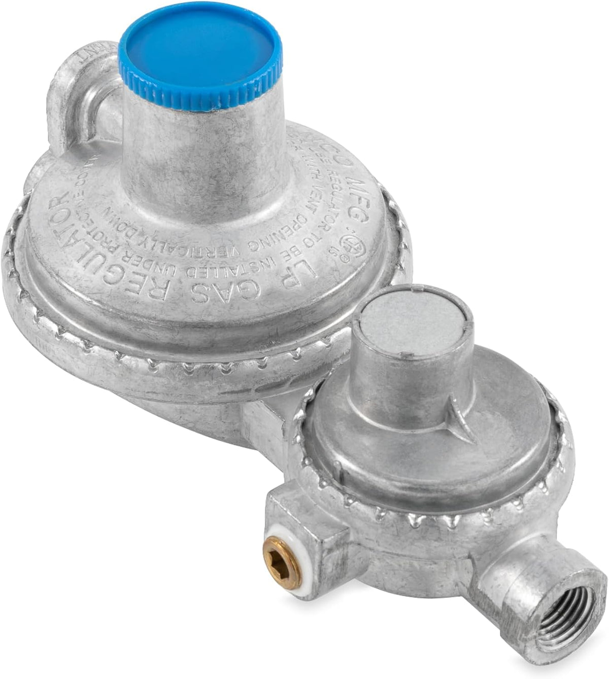 Camco Horizontal Two Stage Propane Regulator - Compatible with 20 lb or 30 lb Propane Tanks with ACME Threads - 1/4-inch Female NPT inlet and 3/8-inch Female NPT outlet (59323) - Image 10