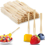 Vivinin bamboo appetizer forks 400 pieces pack front view