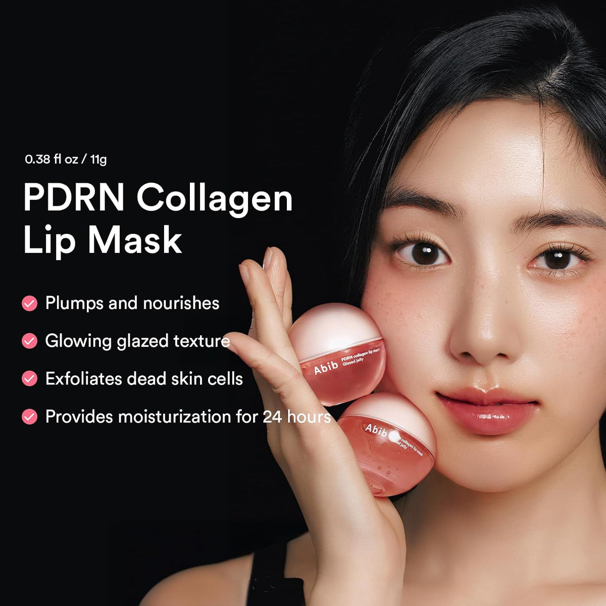 Abib Vegan Collagen Lip Mask Glazed Jelly jar details
