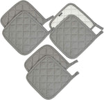 Lifaith kitchen pot holders front view of dark grey quilted set