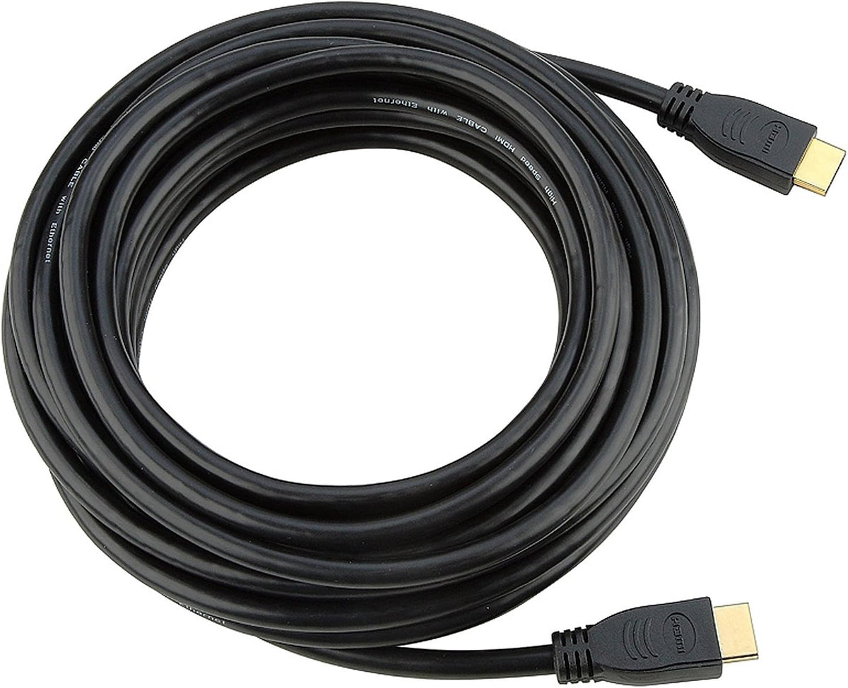 Cmple 25 feet HDMI cable coiled showing durable black PVC jacket and strain-relief boots