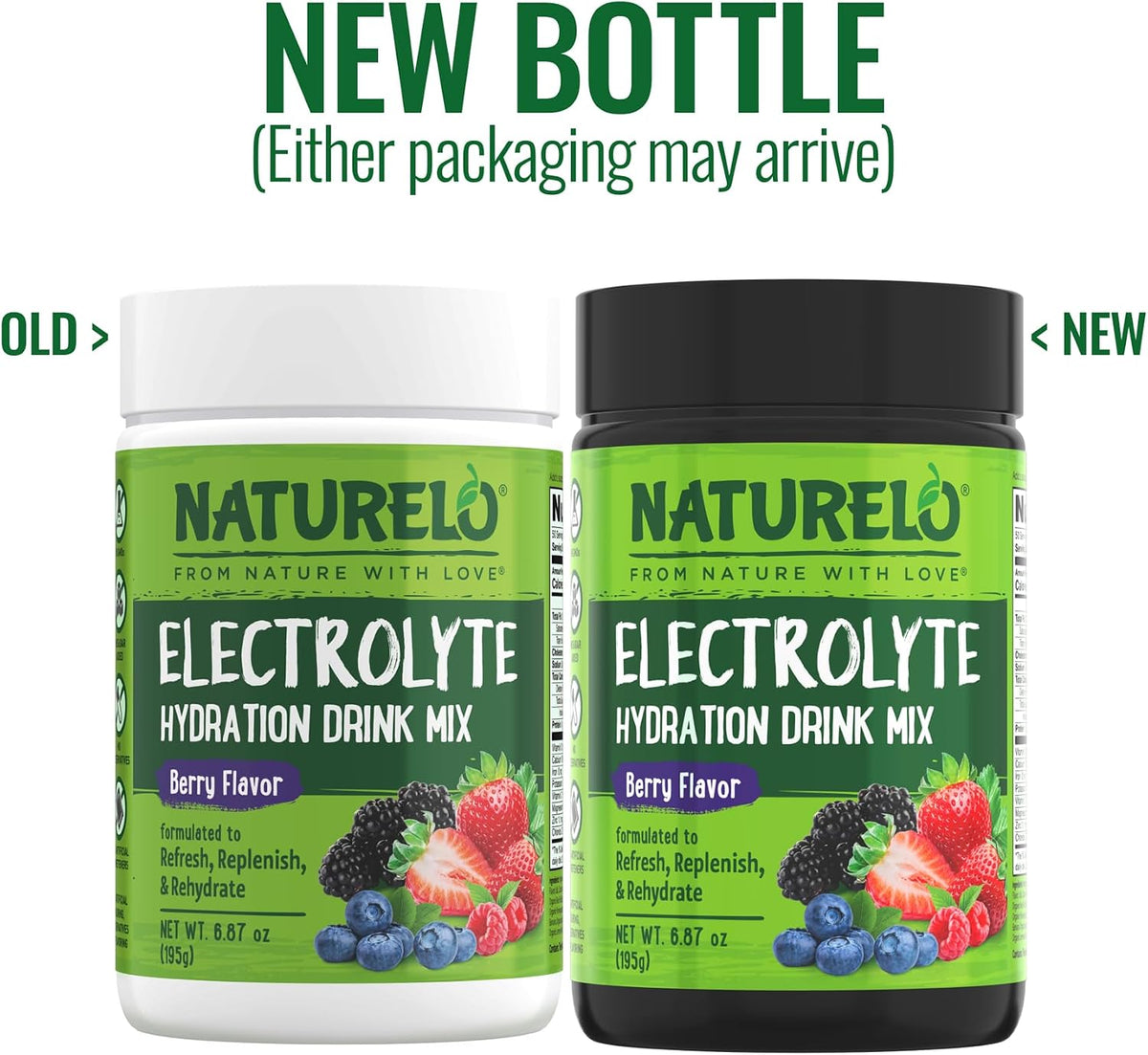 Naturelo electrolyte powder 50 servings packaging overview