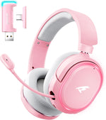 Wireless Gaming Headset, 7.1 Surround Sound, 2.4GHz USB Gaming Headphones with Bluetooth 5.4, 100H Battery, ENC Noise Canceling Mic, RGB Light, Wireless Headset for PC PS5 PS4 Mac Switch (Black-White) - Image 10