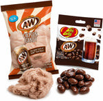 Gourmet Dr. Pepper jelly beans and light fluffy cotton candy ingredients display