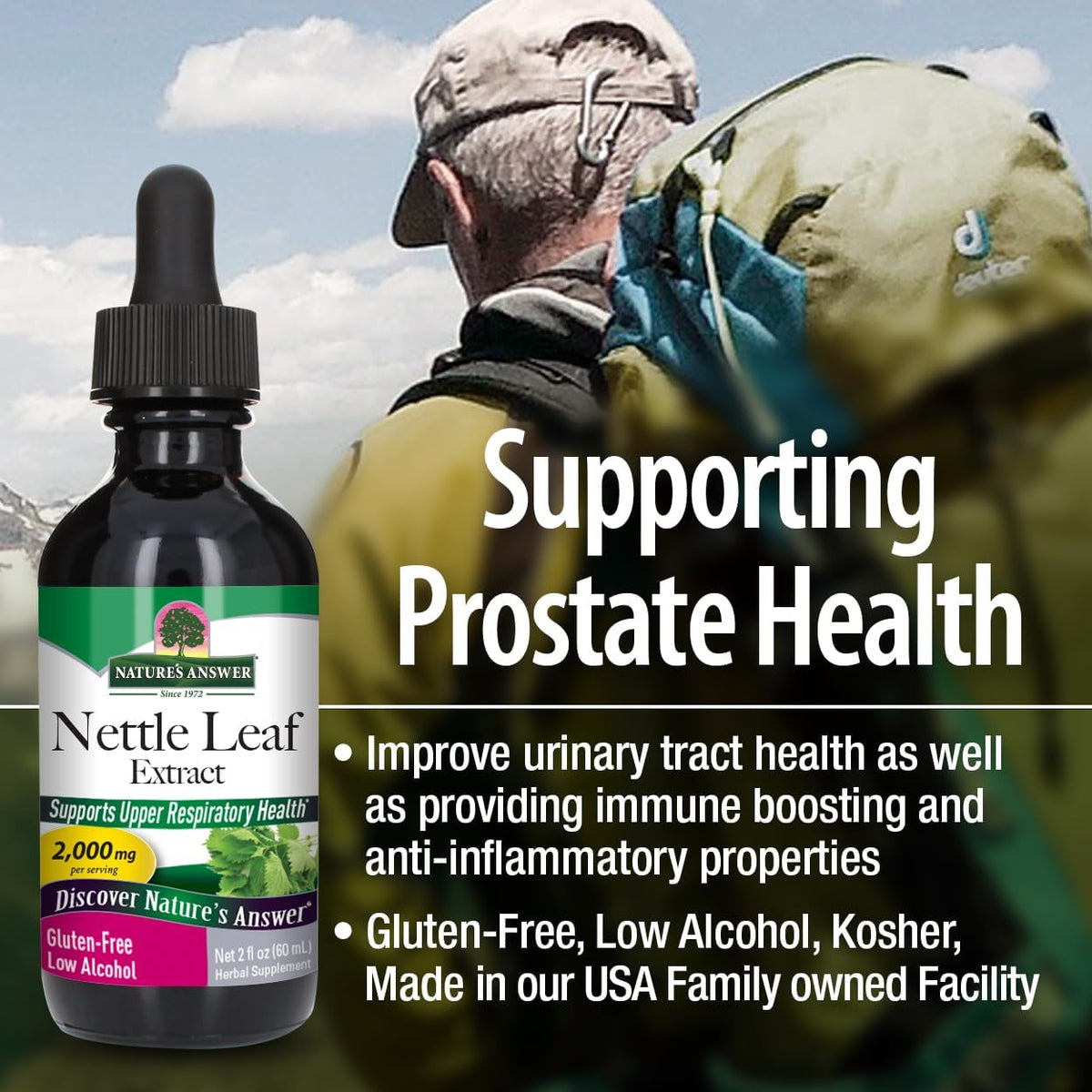 Nature's Answer Nettle Leaf supplement bottle back label ingredients