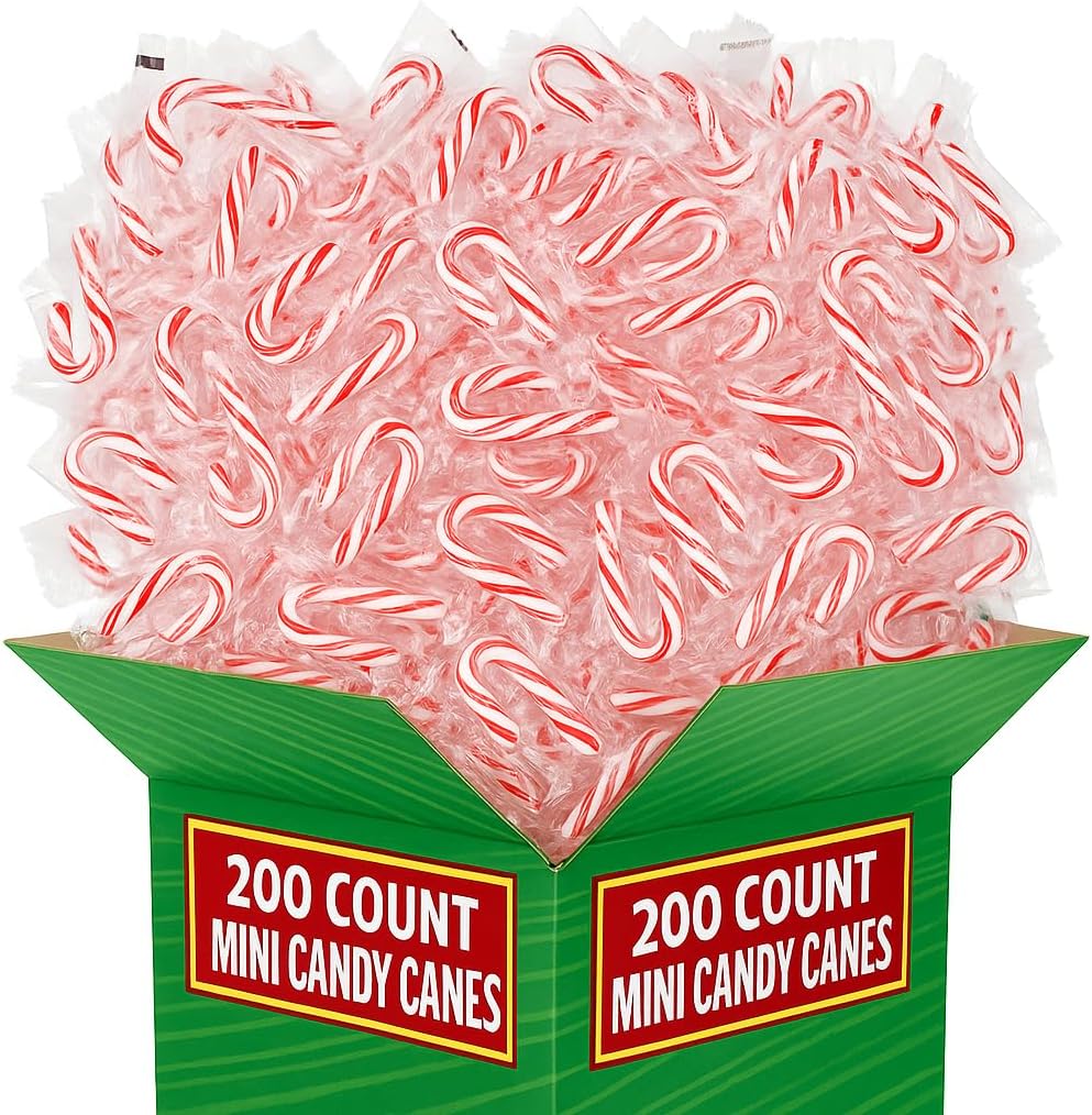 Imported generic mini peppermint candies displayed in a holiday candy bowl