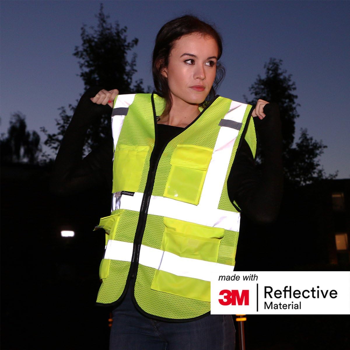 Salzmann reflective vest multi pocket utility layout