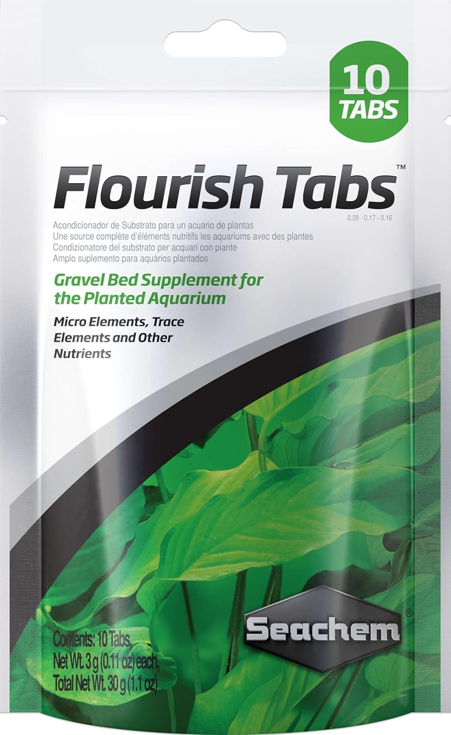 Seachem Flourish Tabs front view package packaging 10 count