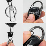 SAMSFX zinger retractor attached to fishing vest gear